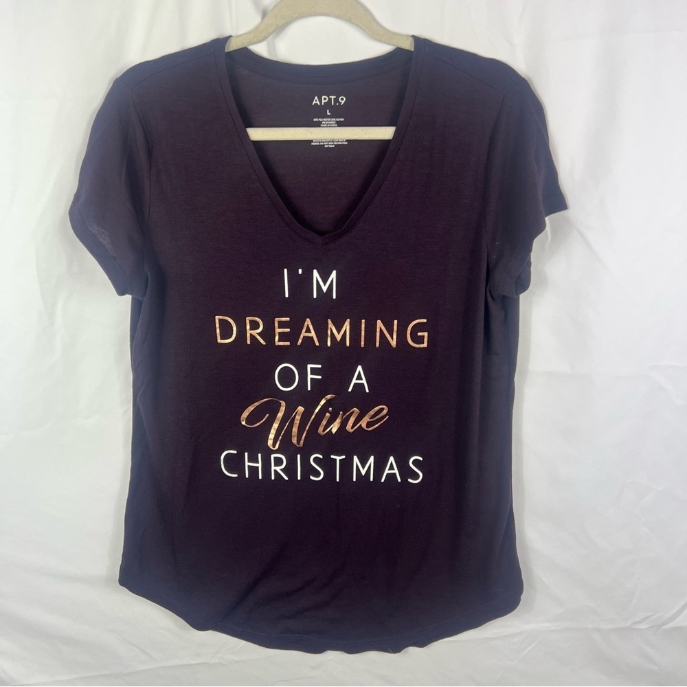 Apt. 9 Deep Purple Wine V-Neck Tee
